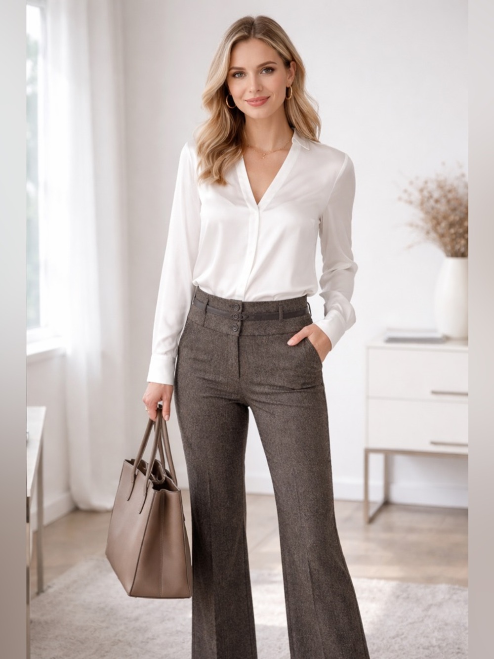 Ricki's Women’s Brown High-Waist Wide Leg Dress Pants Size 12